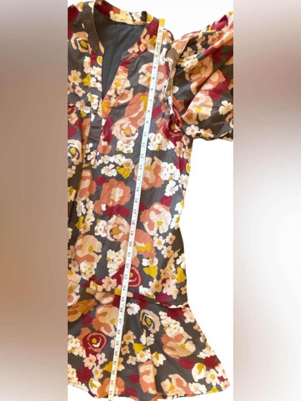 Women's Floral Mini Dress Puff Sleeves Ruffle Drop Waist Skirt Size Small SKU 2 - Picture 7 of 10